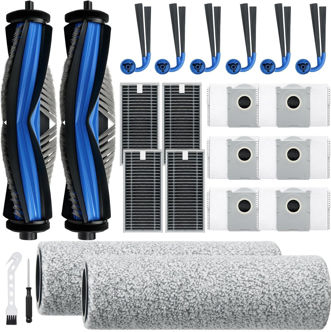21 Stück Zubehör für Ecovacs Deebot X9 Pro Omni/X11 Pro Omni Staubsauger,2 Hauptbürste,2 Mopp Reinig