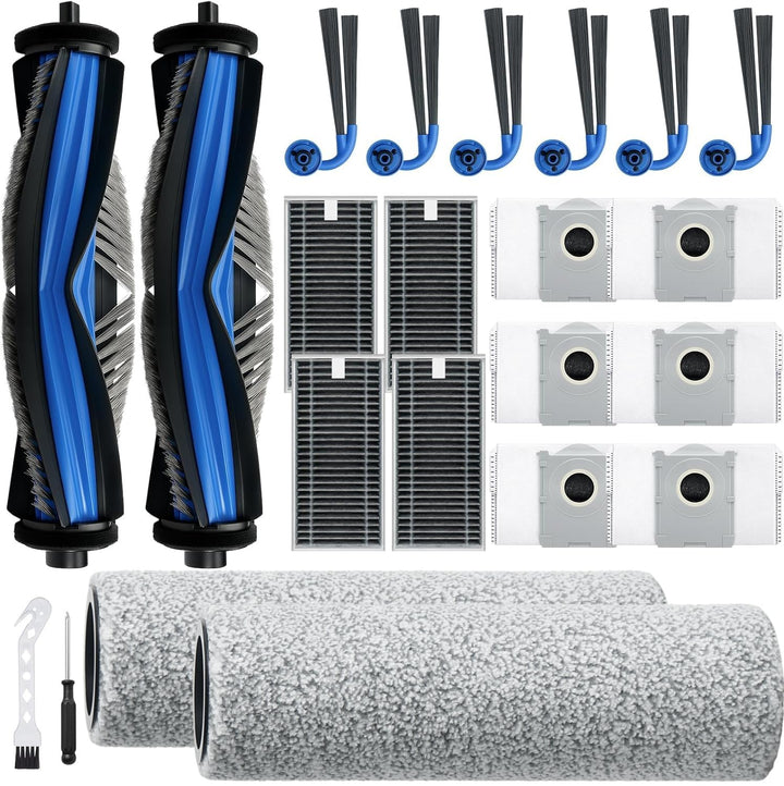 21 Stück Zubehör für Ecovacs Deebot X9 Pro Omni/X11 Pro Omni Staubsauger,2 Hauptbürste,2 Mopp Reinig
