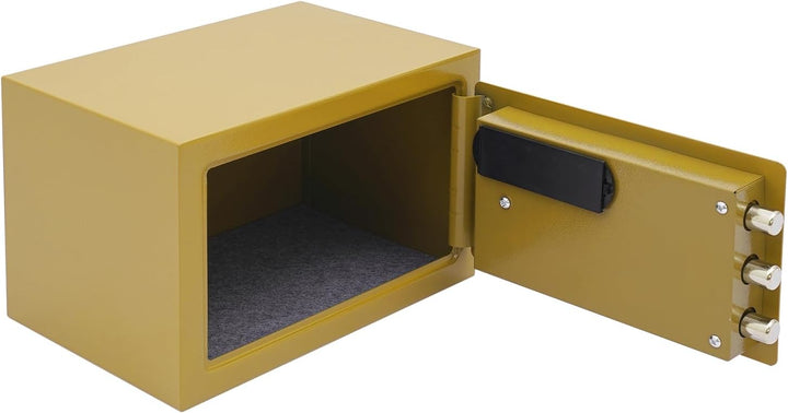 Tresor 31×20×20 cm, aus Stahl, innen mit Flanellstoff ausgekleidet, Safe Tresor mit Zahlenschloss &amp;