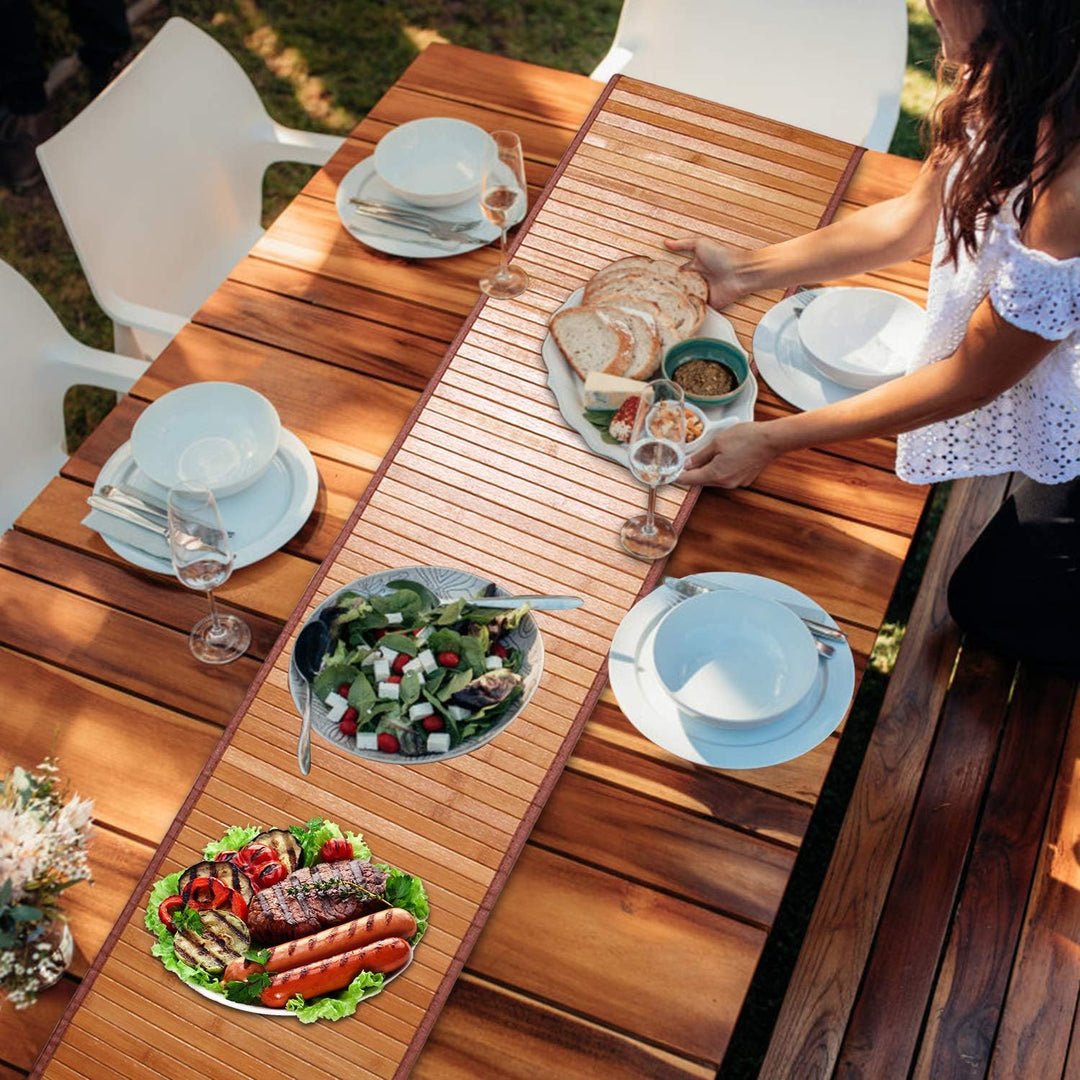 Bambus Tischsets und Tischläufer für Esstisch, Tischläufer 30*274cm lang, Bauernhaus Stil Küche Tisc