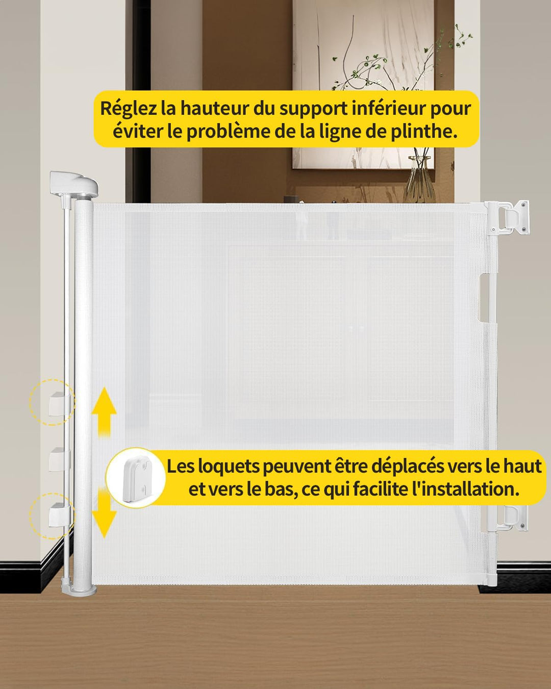 Treppenschutzgitter Ausziehbar 0-140cm,Türschutzgitter Ausziehbar mit Treppenschutz & Kindersicherun
