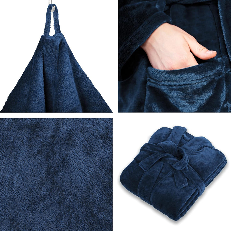 Gräfenstayn® Damen & Herren Kuschelfleece Bademantel ohne Kapuze mit Öko-Tex Standard 100 in Grösse