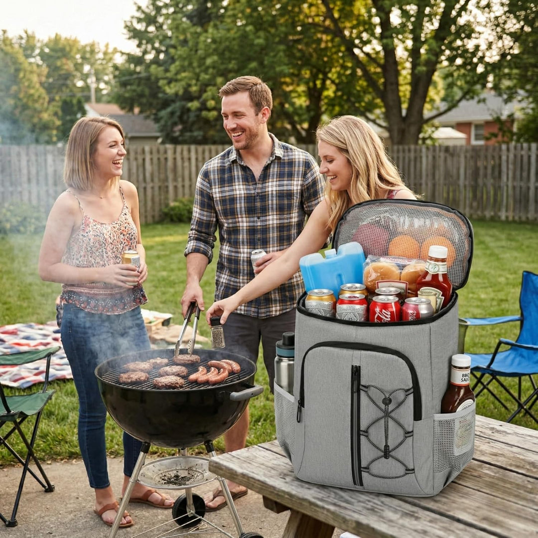 JANSBEN Kühltaschen 28 Liter Picknickrucksäcke mit Flaschenöffner Picknickkorb Wasserdicht Kühlrucks