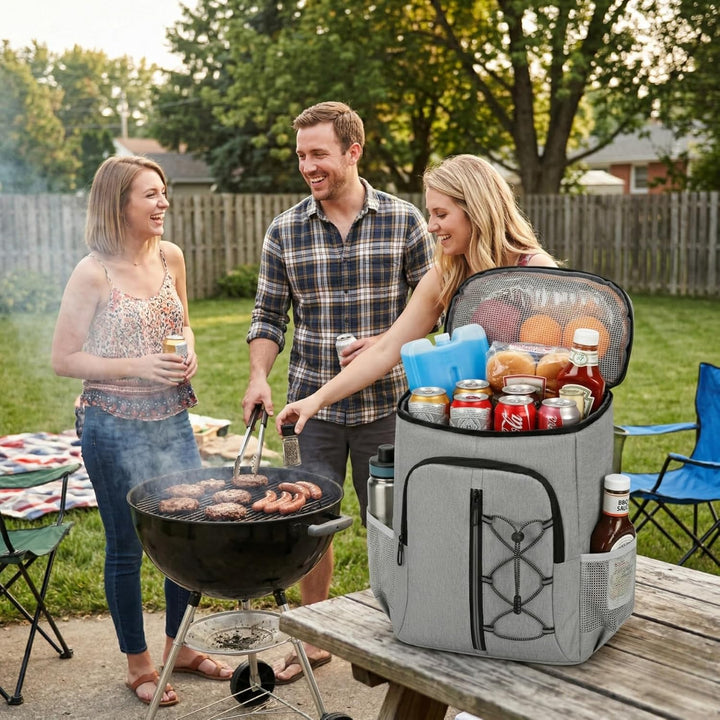 JANSBEN Kühltaschen 28 Liter Picknickrucksäcke mit Flaschenöffner Picknickkorb Wasserdicht Kühlrucks