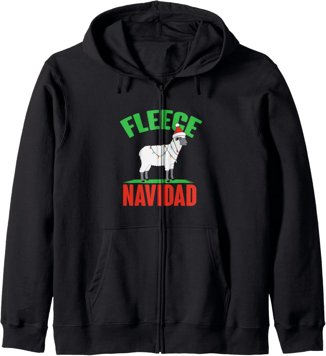 Funny Fleece Navidad Christmas Holiday Sheep Kapuzenjacke
