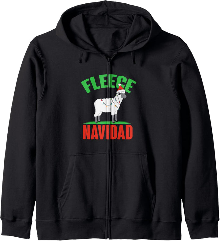 Funny Fleece Navidad Christmas Holiday Sheep Kapuzenjacke