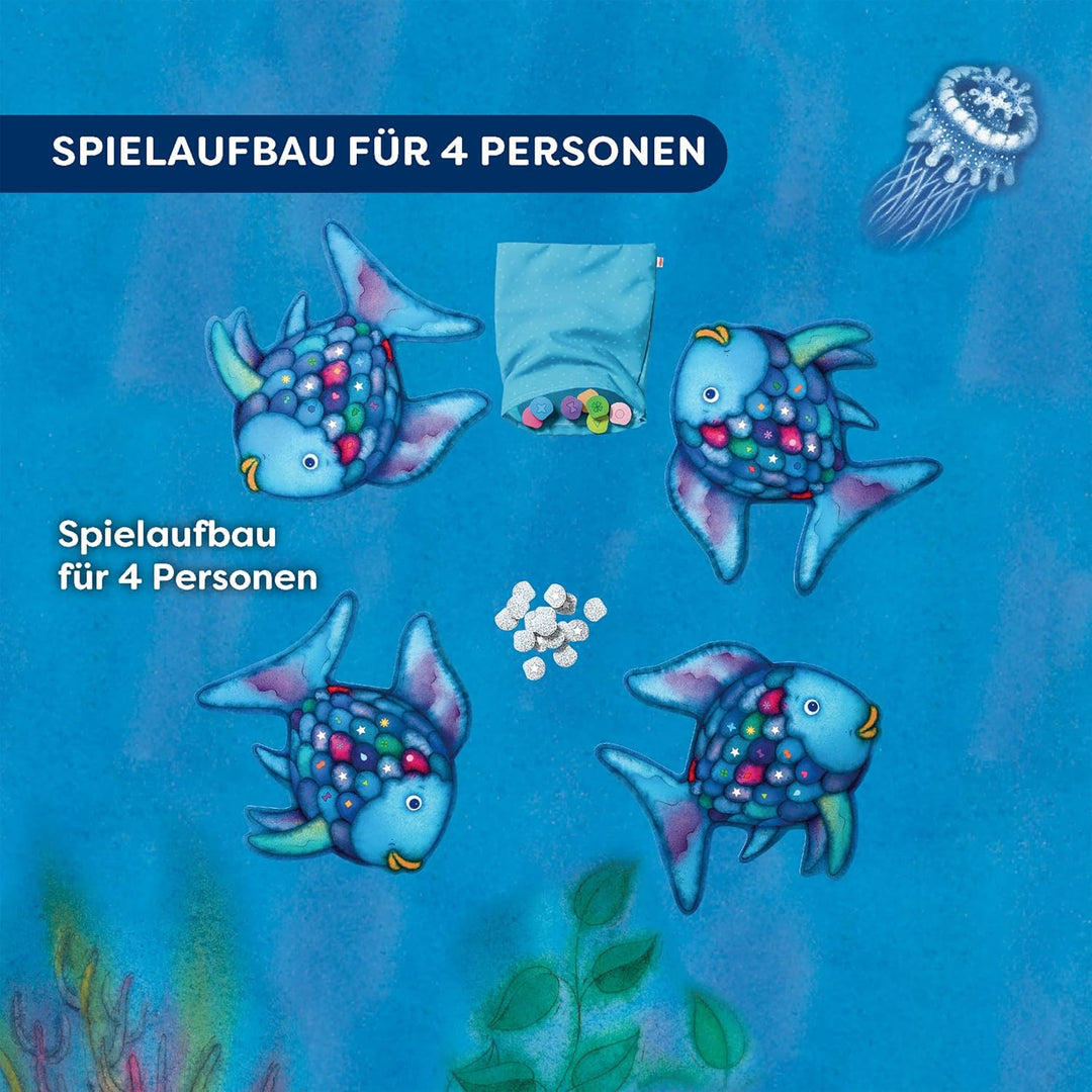 HABA Glitzer Bingo Der Regenbogenfisch – Kinderspiel ab 3 Jahren, Gesellschaftsspiel &amp; Farben-Lernsp