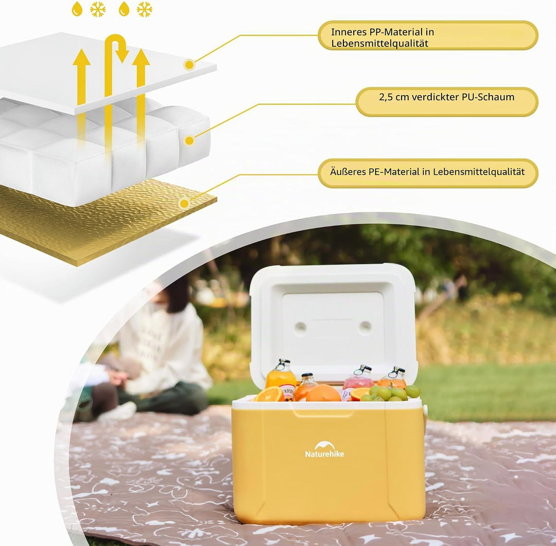 Naturehike Kühlbox 5 Liter/18 Liter Thermobox hochwertige PU Isolierbox 48 Std. Kühlleistung Kühltas