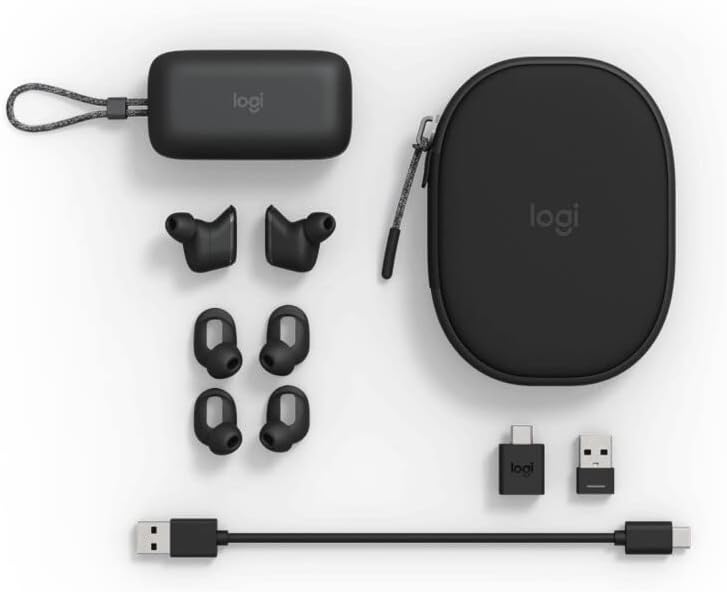 AusinÄ—s LOGITECH Zone True BelaidÄ—s - Graphite - 2.4GHZ/BT - PLUGC