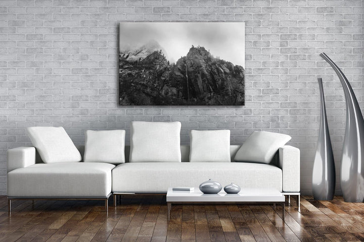 deyoli Berge im Zion Nationalpark Utha Format: 80x60 Effekt: Schwarz/Weiss als Leinwand, Motiv ferti