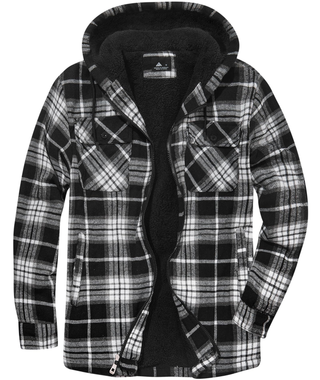 JACKETOWN Hemdjacke Kariertes Herren hoodies Flanelljacke Warm Thermohemd Herren Holzfäller Jacke Ve