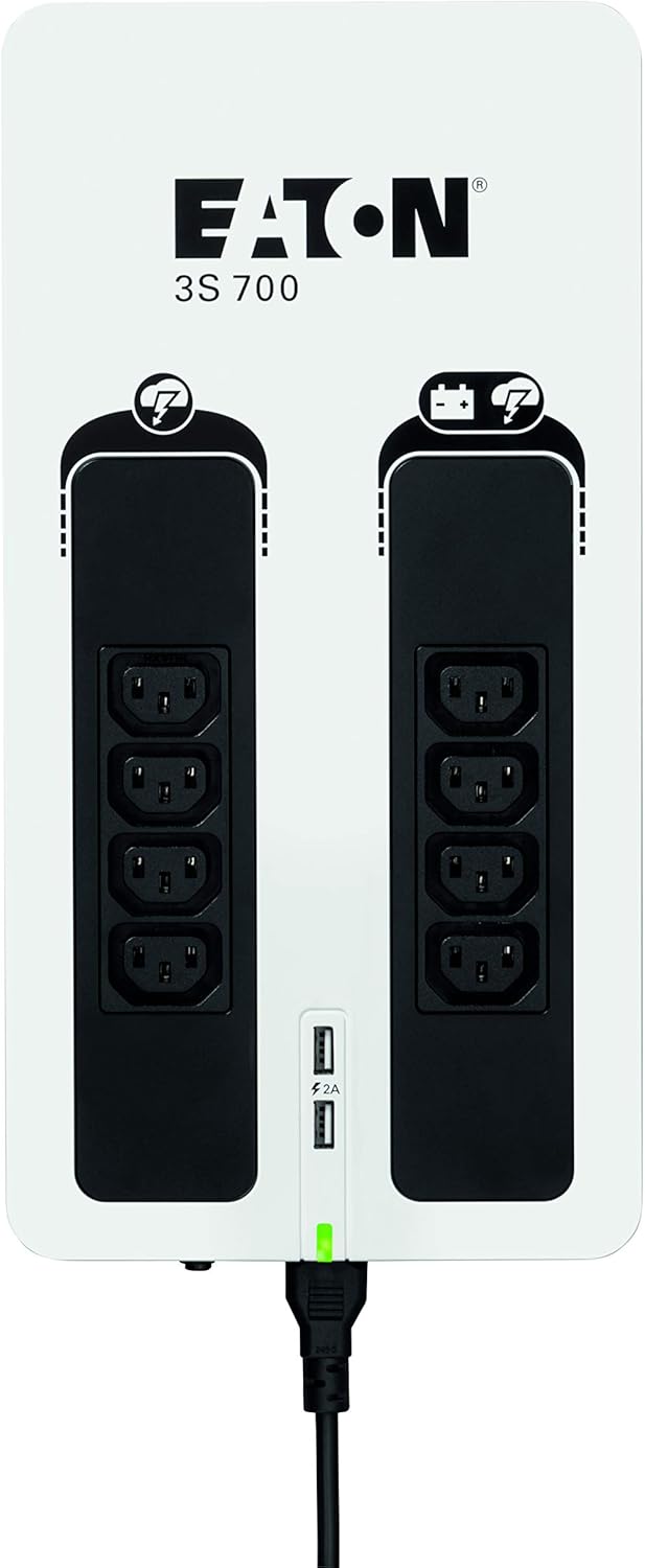 Eaton 3S 700 IEC - 3S700I - Unterbrechungsfreie Stromversorgung (USV) - 700 VA mit Überspannungsschu
