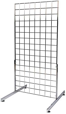The Shopfitting Shop Gitter-Präsentationsständer, freistehend, 61 x 152,5 cm, Chrom