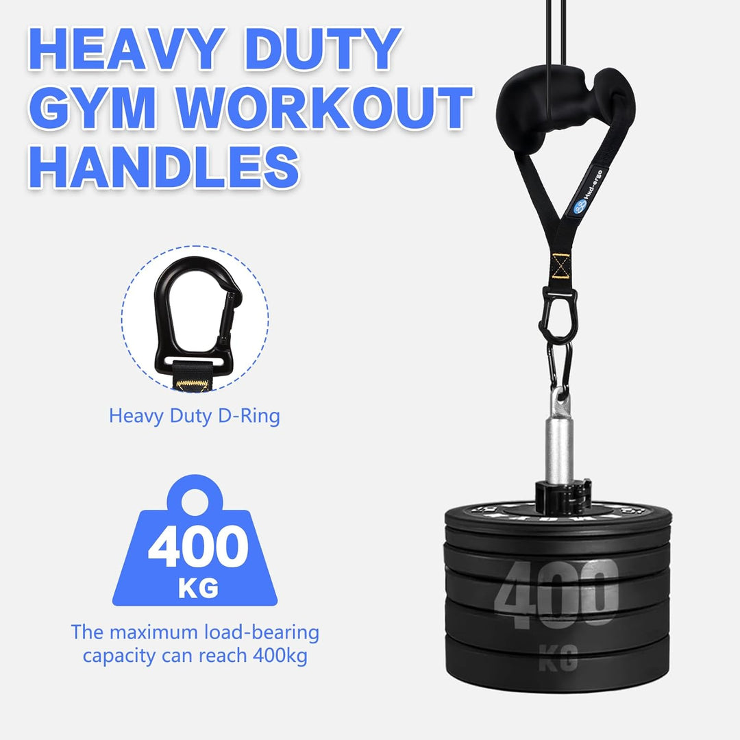 HXD-ERGO 2 Stück Einhandgriff für Widerstandsbänder, Fitnessband Griffe mit Metall D-Ring, Ergonomis