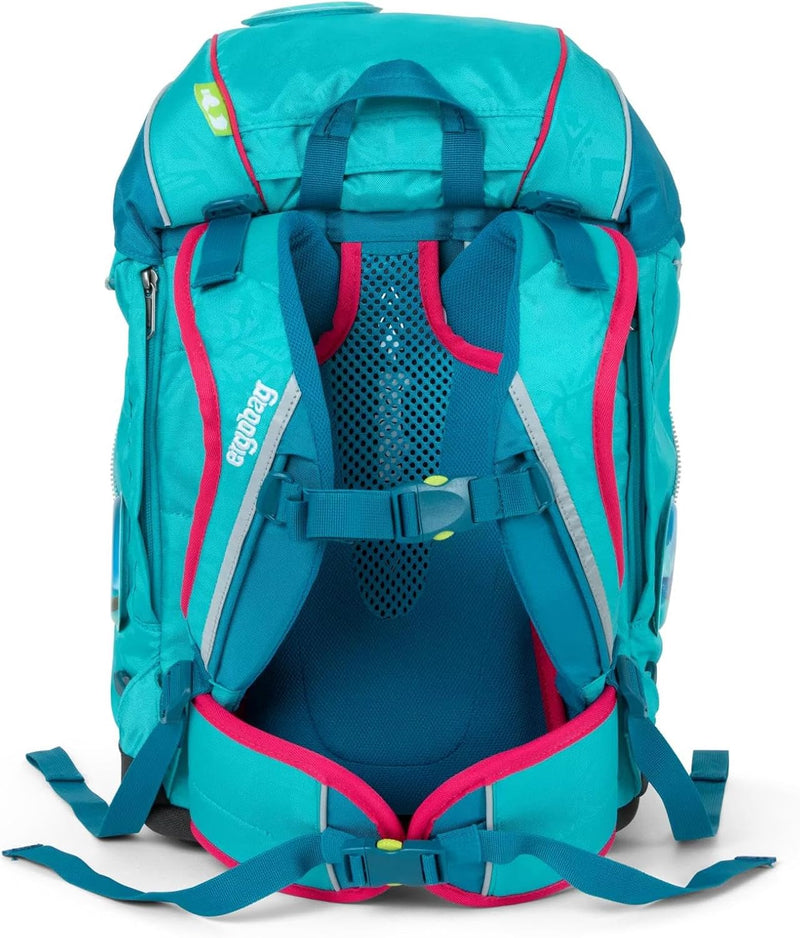 ergobag pack Set ergonomischer Schulrucksack, Set 6-teilig 20 Largo Bärgasus Glow - Lila