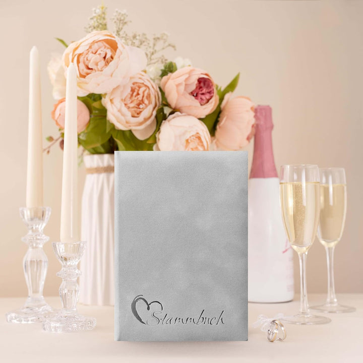 Coco - Stammbuch für die Hochzeit aus hochwertigen Velours - Familienstammbuch/Stammbuch der Familie