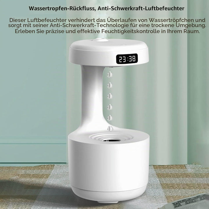 Fockety Anti-Gravity Wassertropfen Luftbefeuchter, 800ML USB Cool Mist Luftbefeuchter mit Nachtlicht