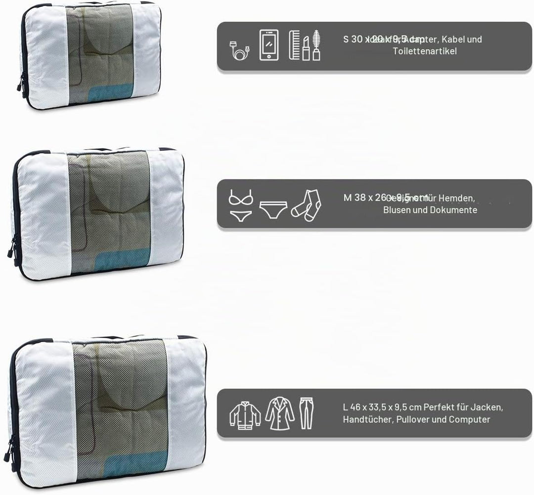Kleidertaschen Set, Netspower Packing Cubes als Gepäck Organizer, 6 Stück wasserdichte Kofferorganiz