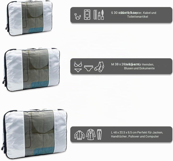 Kleidertaschen Set, Netspower Packing Cubes als Gepäck Organizer, 6 Stück wasserdichte Kofferorganiz