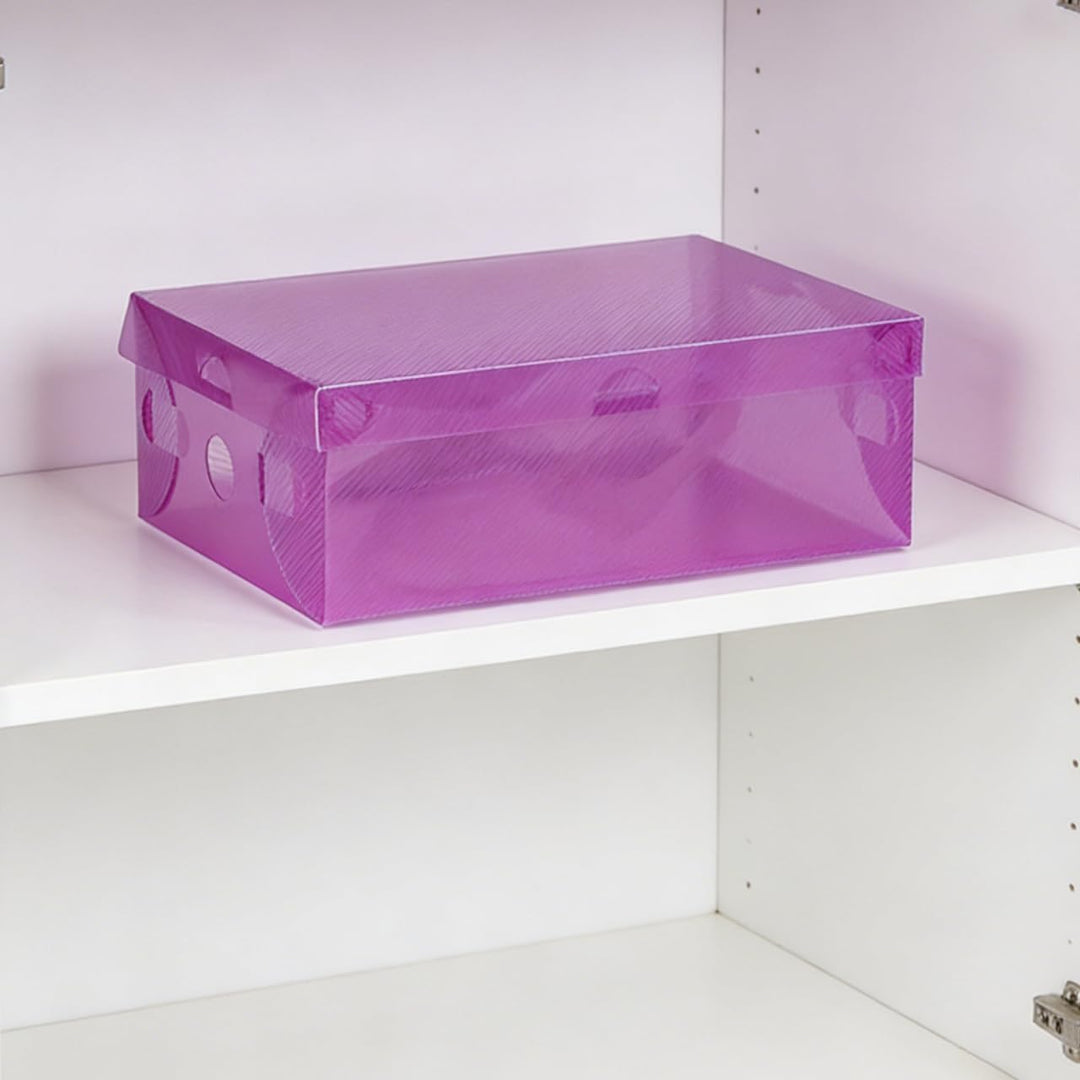 Toyvian 7 StüCk Stapelbare Transparente Schuhboxen Mit Klappdeckel Faltbare Aufbewahrungsboxen Aus R
