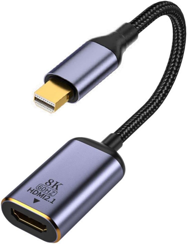 CY Mini DisplayPort auf HDMI Adapter,Mini DP DisplayPort 1.4 Source Stecker auf HDMI 2.0 Buchse Disp