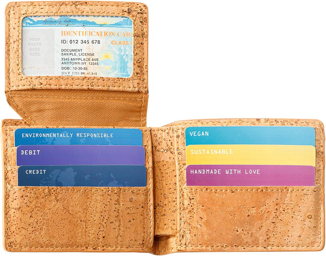 Corkor Kork Passcase Geldbörse - Nicht-Leder Bifold Wallet - Herren Geldbörse - RFID blockierend, ve