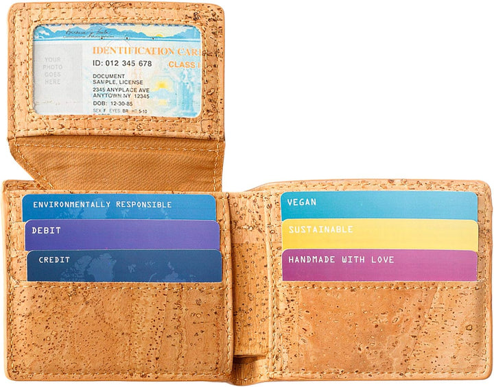 Corkor Kork Passcase Geldbörse - Nicht-Leder Bifold Wallet - Herren Geldbörse - RFID blockierend, ve