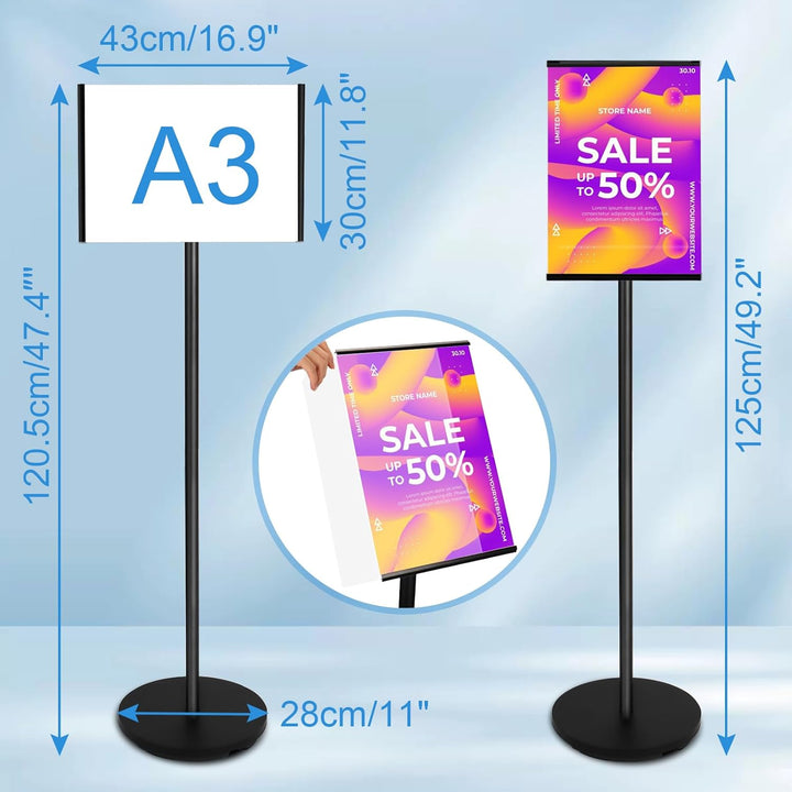 RayLove A3 Infoständer DIN A3 Plakatständer Informationsständer Präsentationsständer Zeichenrahmen f