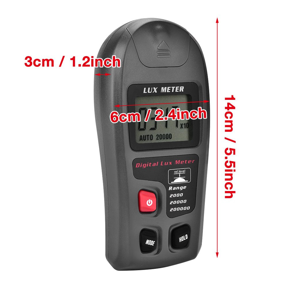 MT-30 Digital Luxmeter, Tragbare Photometer Belichtungsmesser LCD Display Bereich bis zu 200.000 Lux