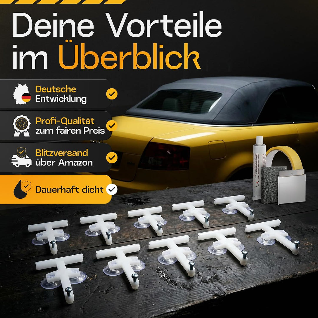 Cabrio Verdeck Scheiben Reparatur Set Heckscheibe