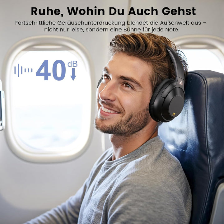 Riibox Y7Pro kabelloser Bluetooth Over-Ear-Kopfhörer mit Hybrid Active Noise Cancelling, 100h Spielz