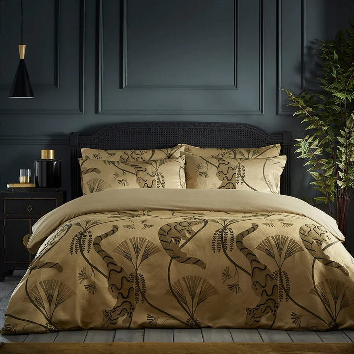 Paoletti Moondusk Jacquard-Bettbezug-Set, Gold, Einzelbett Einzelbett Gold, Einzelbett Gold