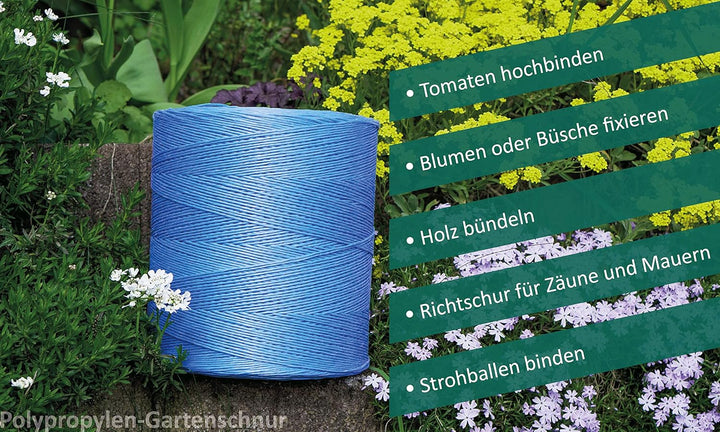 2X Allzweckschnur Schnur Bindfaden Garn PP Gartenschnur | Länge 2X 3000 m | Durchmesser 2-3mm | Bind