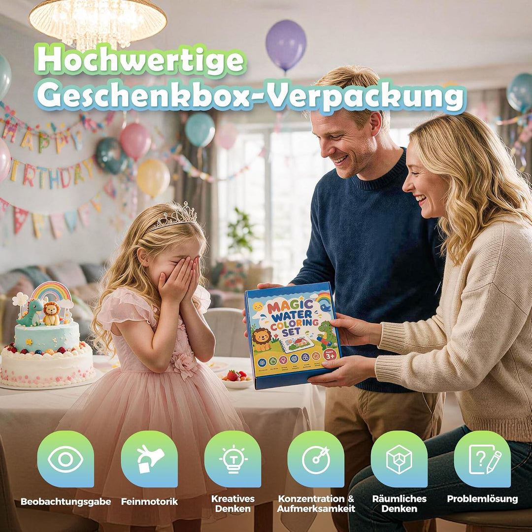 3er Set EVA Wassermalbuch Kinder ab 3 Jahre mit Tragegriff