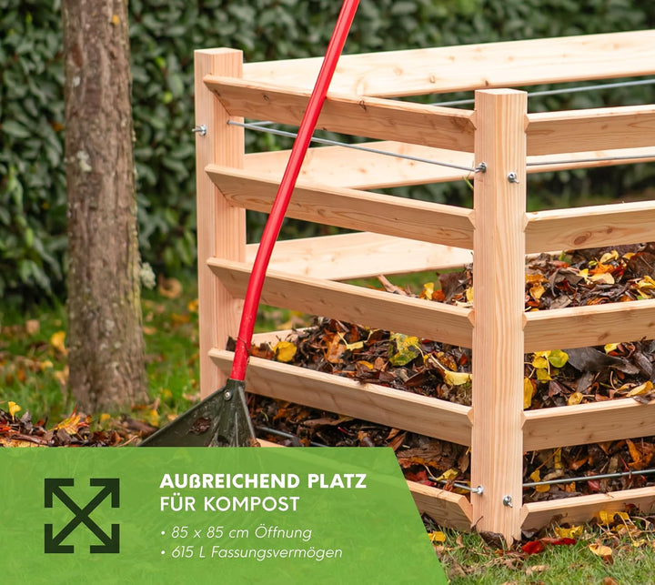 Westmann Holz Komposter Konni S | Lärchenholz FSC-Zertifiziert | Robustes & wartungsarmes Holz | Nat