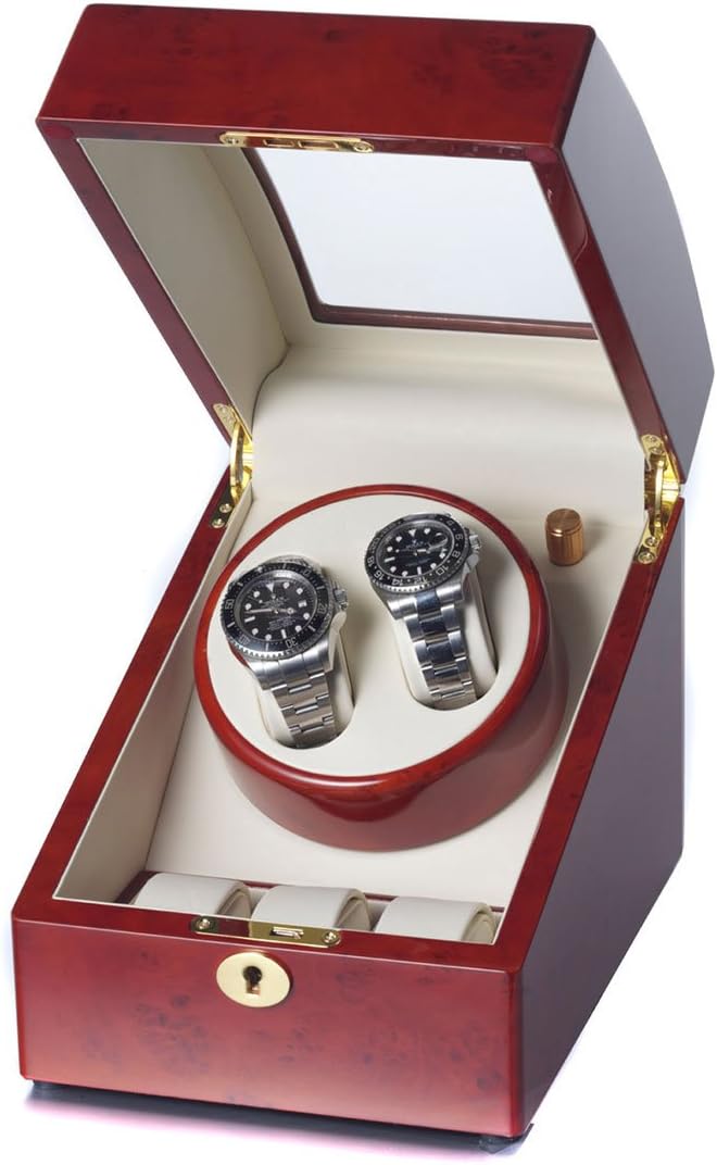 Raoul U. Braun Uhrenbeweger Eleganza | viele Modelle für 2-8 Uhren | Klavierlack Schwarz Wurzelholz