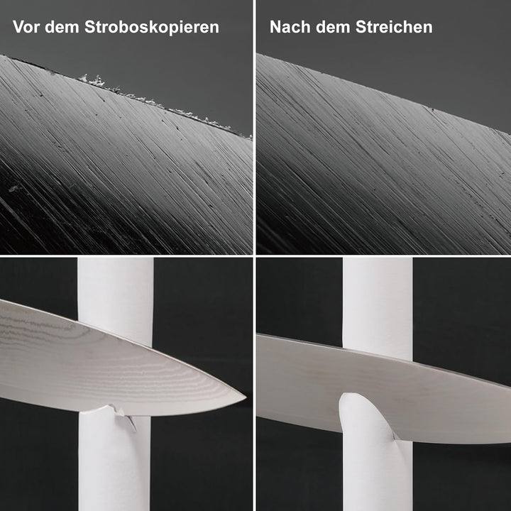 SHARPAL 204N Leder-Streichriemen (200mm x 76mm) Kit mit 55g grün Polierpaste und Winkelführung, Mess
