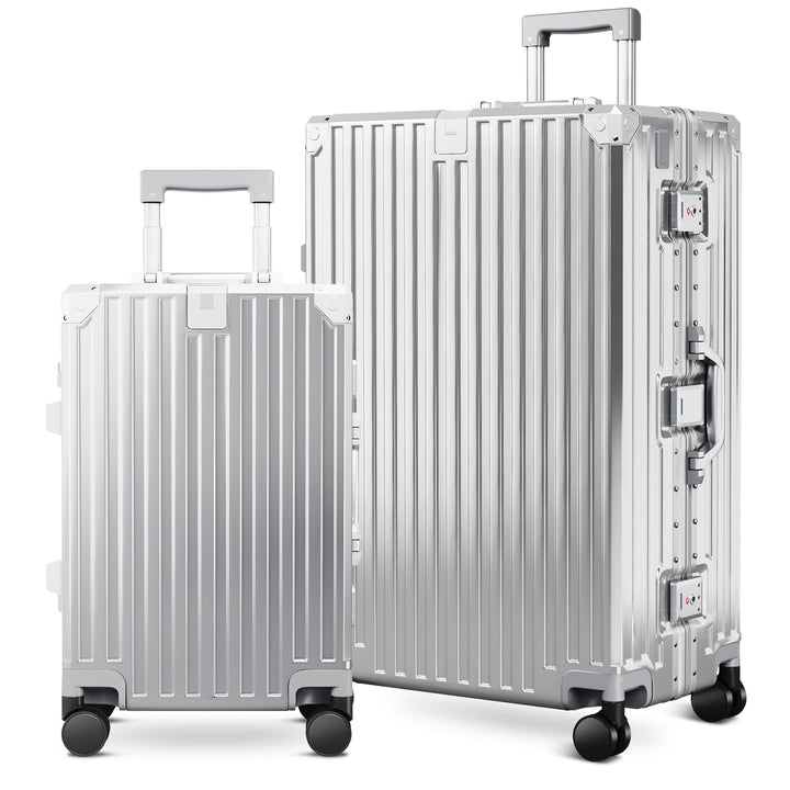 ALPHA CAMP Kofferset 2 Teilig Grösse M XL Reisekoffer Leicht Hartschalenkoffer Polycarbonat Luggage