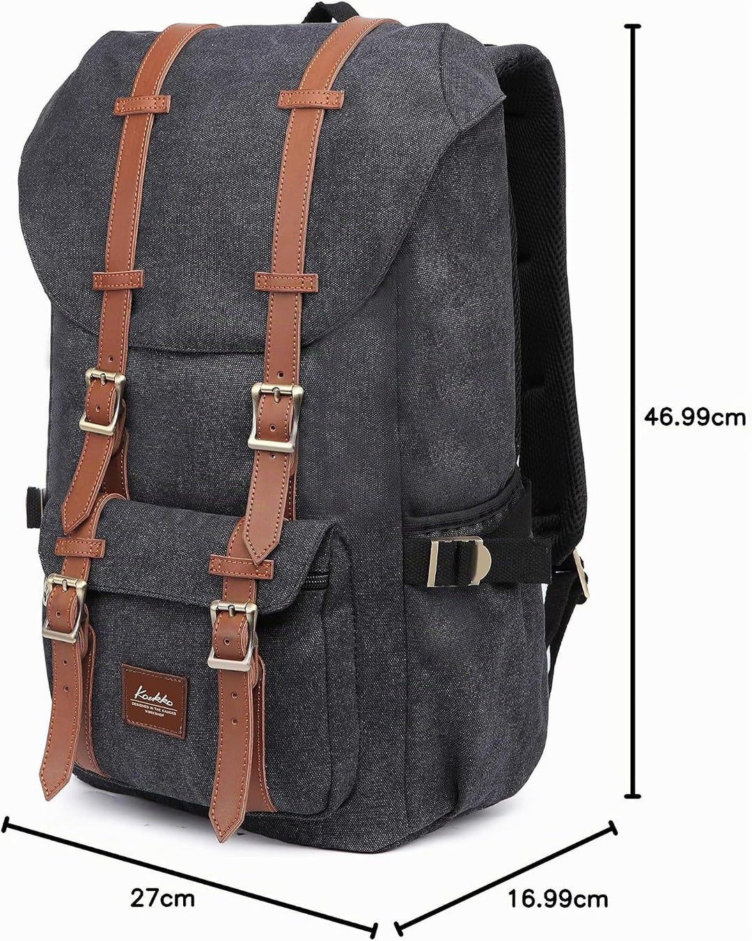 KAUKKO Unisex Ep5 Rucksack 45 x 27 x 17cm (HxBxT) (Cschwarz), 45 x 27 x 17cm (HxBxT) (Cschwarz)