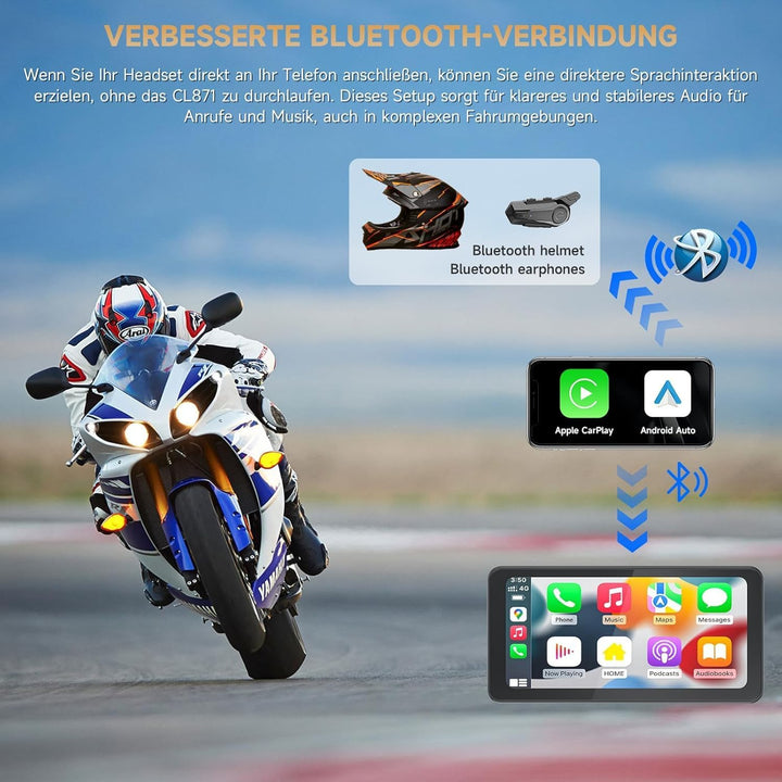 Spedal 6,25 Zoll Motorrad CarPlay Bildschirm für B-MW, Kabelloses CarPlay & Android Auto, Wasserdich