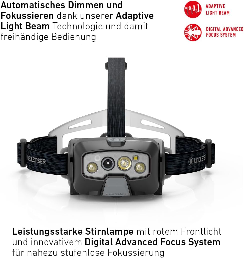 Ledlenser HF8R Core Stirnlampe Led wiederaufladbar | LED Kopflampe 1600 Lumen | Adventure Headlights