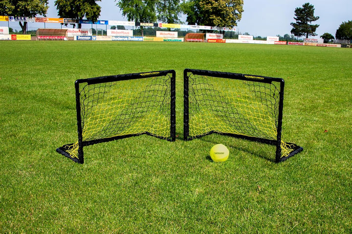 Fussballtor Garten 90 x 60 cm - 2er Set - inkl. Netz, Stecksystem und Bodenanker - Fussballtor MINI