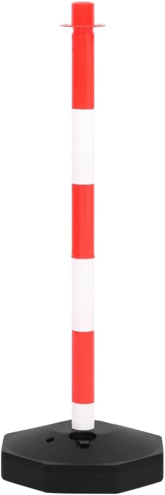 vidaXL Absperrpfosten Kettenständer Poller mit 10m Kunstoffkette Absperrkette 2 Stck Rot