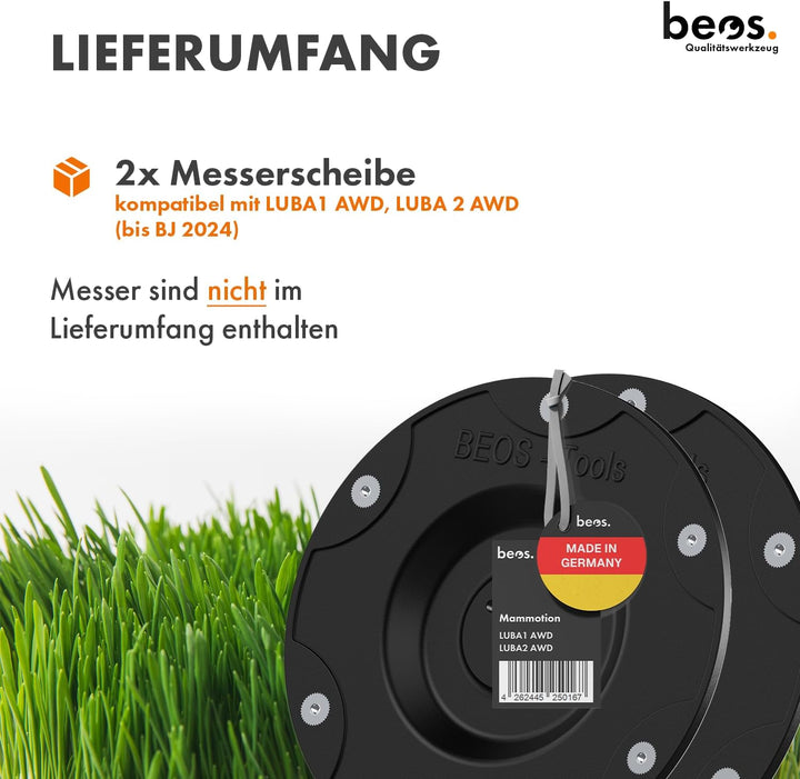 BEOS [Made in Germany] 6er Messerscheibe kompatibel mit Mammotion LUBA1 AWD und LUBA2 AWD (bis BJ 20
