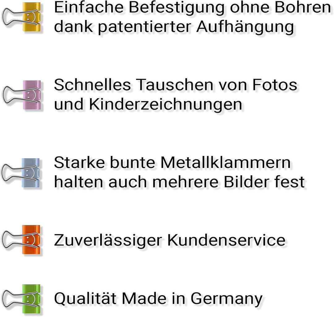 Fotoseil mit bunten Metall-Klammern - 120 cm &amp; 12 Klammern im Smiley-Design in den Farben Blau, Gelb