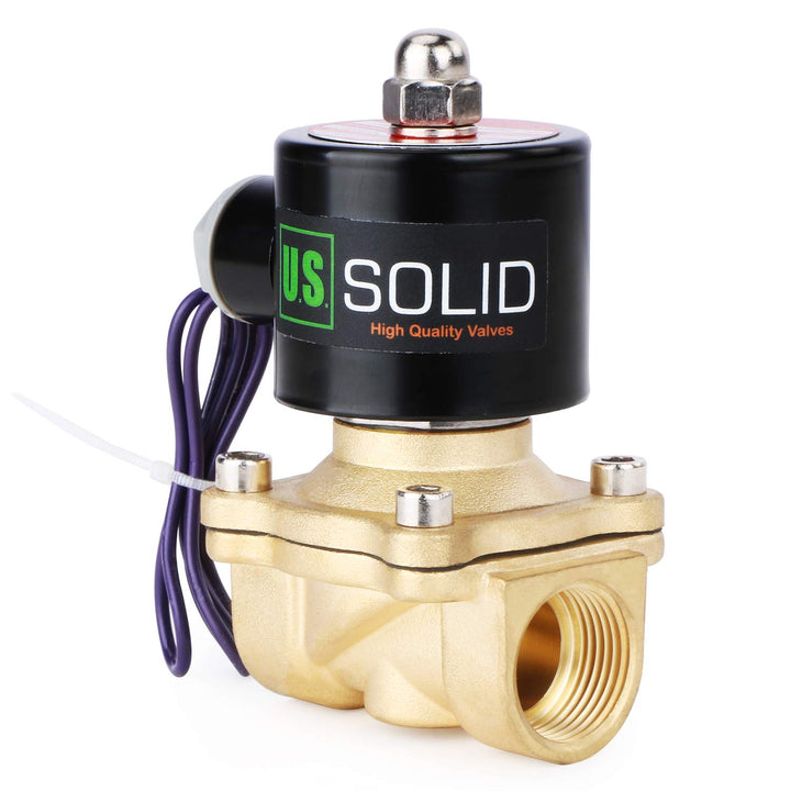 U.S. Solid 3/4" G 12 V DC Messing Magnetventil Direktgesteuert für Wasser Luft Gas Öl NC Brass Solen