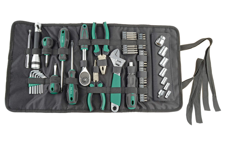 Brüder Mannesmann Werkzeug-Rolltasche, 65-tlg, Schwarz, 9.4 L x 31.3 H x 13.2 W (cm) Single, Single