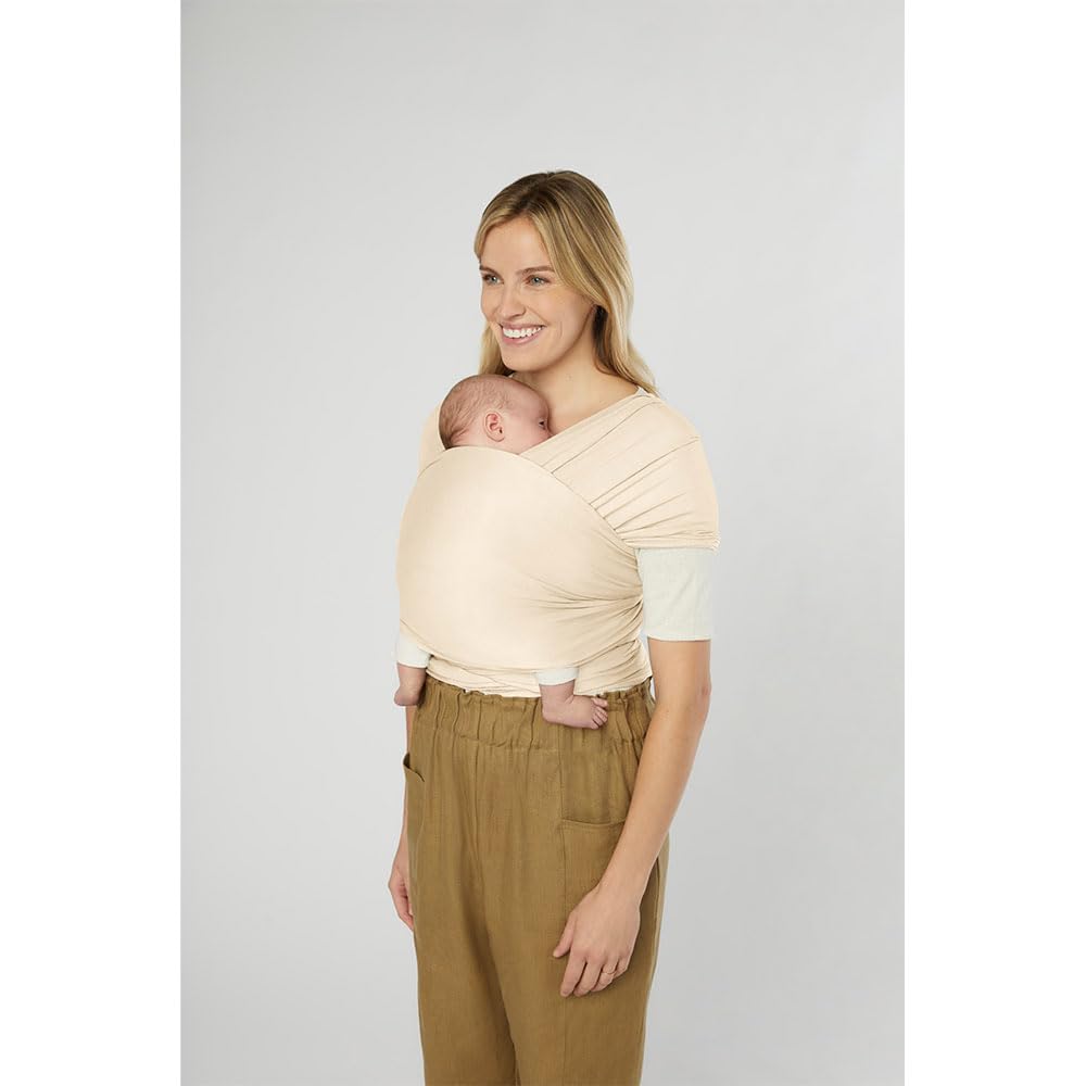 Ergobaby Babytragetuch für Neugeborene ab Geburt bis 11,3 kg, Aura Knit Tragetuch aus recycelten Sto