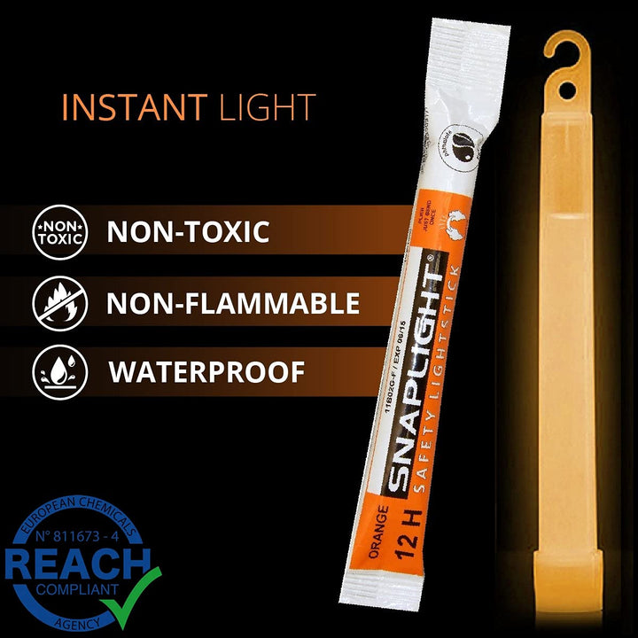 Cyalume SnapLight Knicklichter in Orange (20-er Pack) - 15 cm Glow Sticks mit Haken am Ende - ultra