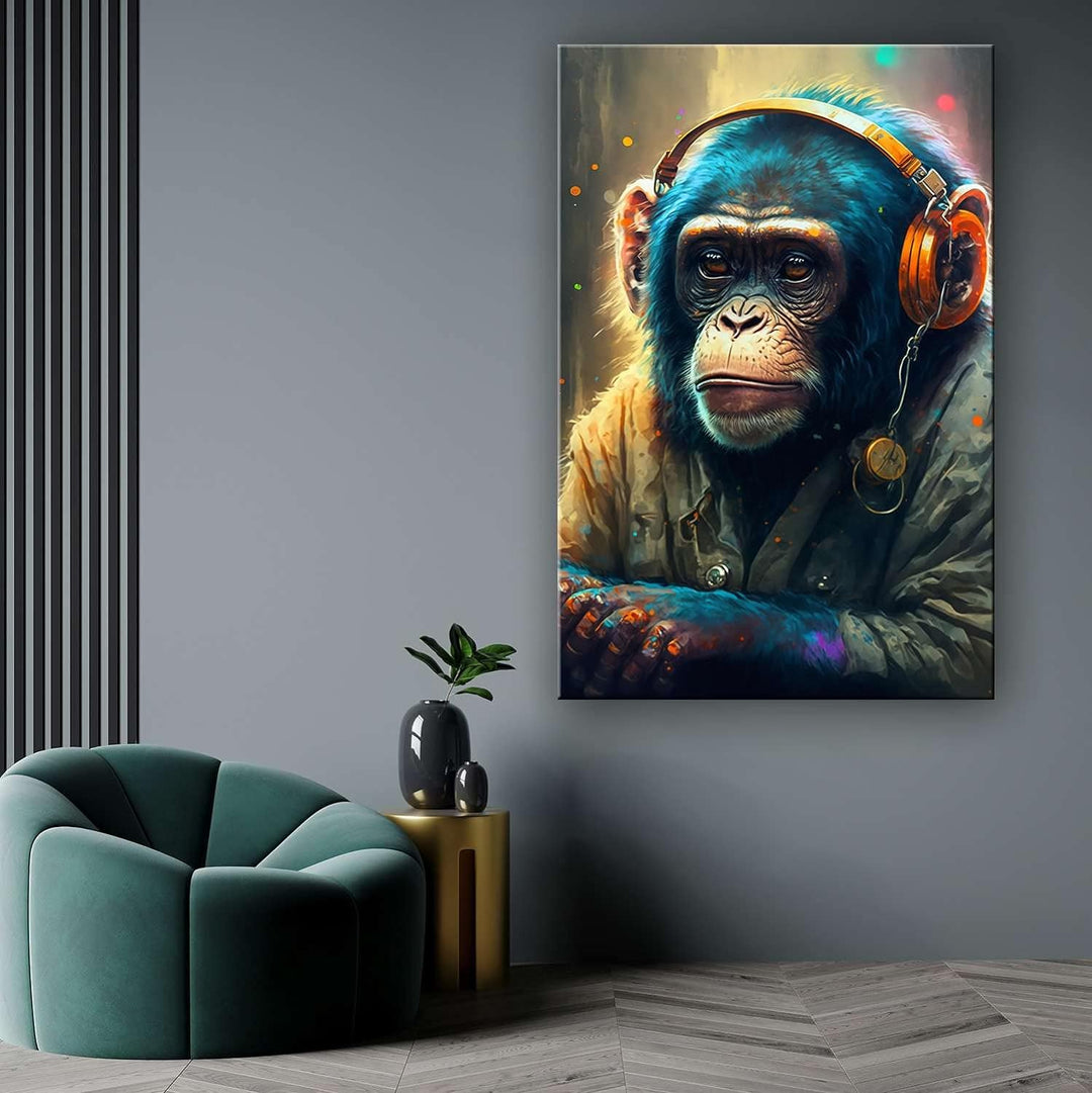 Startonight Leinwand Wandkunst – Musik Bunter Affe – Kunstwerk Fertig zum Aufhängen für Wohnzimmer G